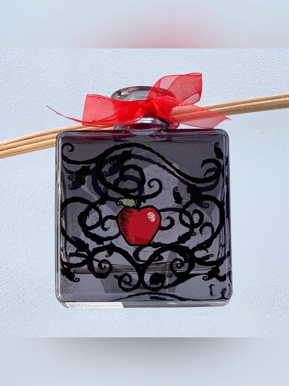 Disney Snow White Red Apple Glass Bottle Reed Essential Oil or Incense Diffuser